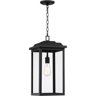  John Timberland Eastcrest Modern Outdoor Hanging Light Textured Black 21 1/2" Clear Glass For Post Exterior Barn Deck House Porch Yard Patio Outside