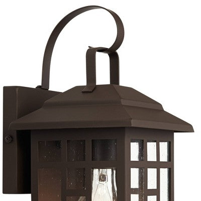  John Timberland Outdoor Wall Lights Set Of 2 Fixture Carriage Style Bronze 12 1/2" Clear Glass Lantern Exterior House Porch Patio