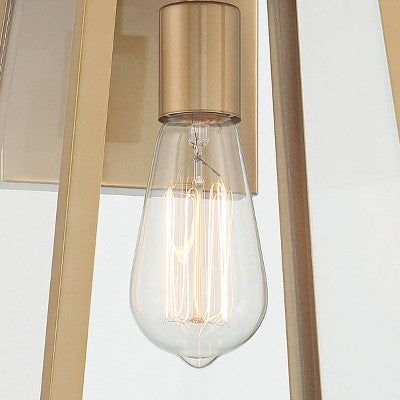  John Timberland Arrington Modern Outdoor Wall Light Fixtures Set Of 2 Soft Gold Metal 13" Clear Glass For Post Exterior Barn Deck House Porch Yard