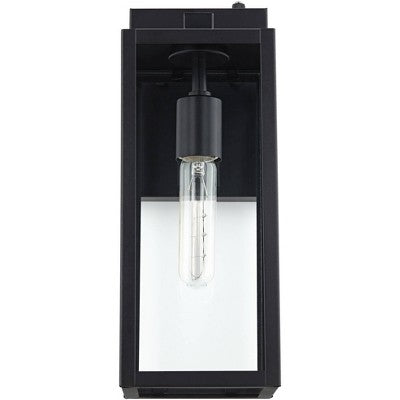  John Timberland Titan Modern Outdoor Wall Light Fixture Mystic Black Dusk To Dawn 14" Clear Glass For Post Exterior Barn Deck House Porch Yard Patio