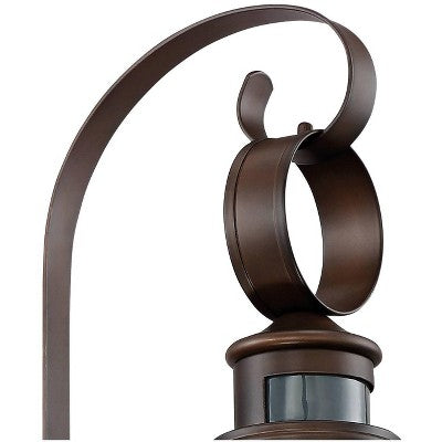  John Timberland Galt Rustic Outdoor Wall Light Fixture Oil Rubbed Bronze Motion Sensor Dusk To Dawn 19 3/4" Clear Seedy Glass For Post Exterior Barn