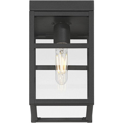  John Timberland San Lucas 10 1/4" High Sand Black Outdoor Flushmount Ceiling Light