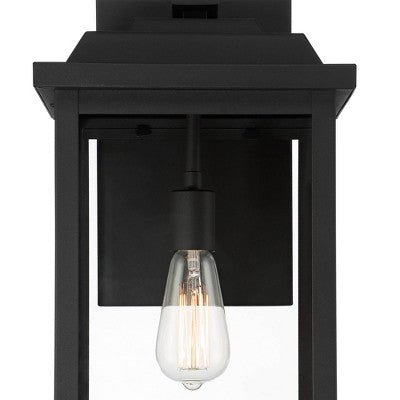  John Timberland Eastcrest Modern Outdoor Wall Light Fixture Textured Black 20 1/2" Clear Glass Panels For Post Exterior Barn Deck House Porch Patio