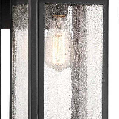  John Timberland Cecile 21.25 High Mission Outdoor Wall Light Fixture Mount Porch House Box Lantern Weatherproof Black Clear Seeded Glass Shade