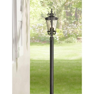  John Timberland Modern Outdoor Direct Burial Post Light Pole Black Cast Aluminum 84" For Post Garden Yard