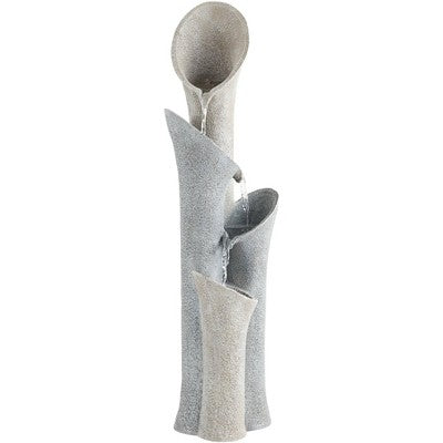  John Timberland Bell Modern Zen 4 Tier Cascading Outdoor Floor Water Fountain 34" For Yard Garden Patio Home Deck Porch House Exterior Balcony Roof