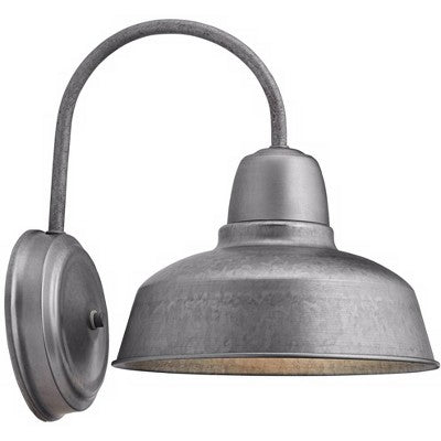  John Timberland Rustic Industrial Farmhouse Outdoor Barn Light Fixture Galvanized Gooseneck Arm 13" For Exterior Barn Deck House Porch Yard Patio Roof