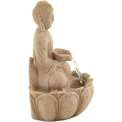  John Timberland Calm Buddha Zen Outdoor Water Fountain With LED Light 14" For Yard Garden Patio Deck Porch House Exterior Balcony Meditation