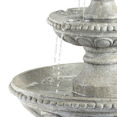  John Timberland Pineapple Modern 3 Tier Cascading Outdoor Floor Water Fountain 44" For Yard Garden Patio Home Deck Porch House Exterior Balcony Roof