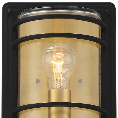  John Timberland Habitat Modern Industrial Outdoor Wall Light Fixture Black Brass 11" Clear Glass For Post Exterior Barn Deck House Porch Yard Patio