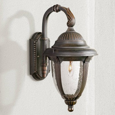  John Timberland Casa Sierra Rustic Vintage Outdoor Wall Light Fixture Bronze Downbridge 18 1/2" Clear Seedy Glass For Post Exterior Barn Deck House