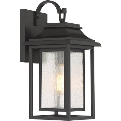 John Timberland Cecile Modern Outdoor Wall Light Fixture Painted Bronze 17 3/4" Seeded Clear Glass For Post Exterior Barn Deck House Porch Yard Patio