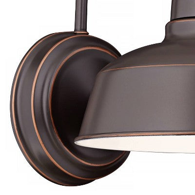  John Timberland Rustic Farmhouse Outdoor Wall Light Fixture Urban Barn Oil Rubbed Bronze Steel 13" For Exterior House Porch Patio