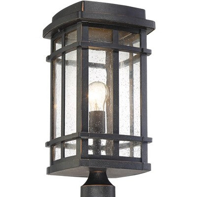  John Timberland Mission Outdoor Post Light Fixture Oil Rubbed Bronze 19 1/4" Clear Seedy Glass For Exterior Garden Yard Walkway