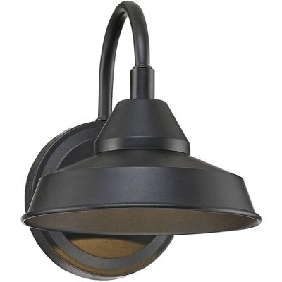  John Timberland Westley Rustic Farmhouse Outdoor Wall Light Fixtures Set Of 2 Black LED Dark Sky Gooseneck Arm 8 1/2" For Post Exterior