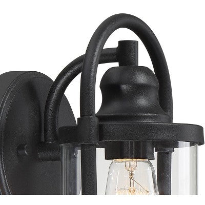  John Timberland Rustic Farmhouse Outdoor Wall Light Fixtures Set Of 2 Black 10 1/4" Clear Glass For Exterior Barn Deck House Porch Yard Patio Outside