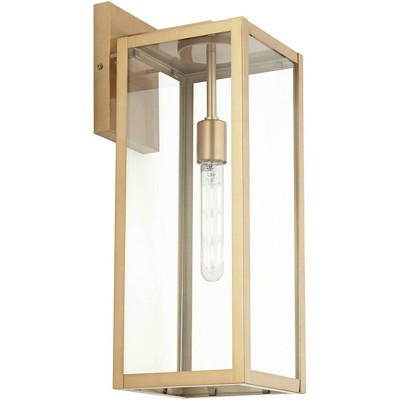  John Timberland Titan Modern Outdoor Wall Light Fixture Soft Gold 20 1/4" Clear Glass For Post Exterior Barn Deck House Porch Yard Posts Patio Home