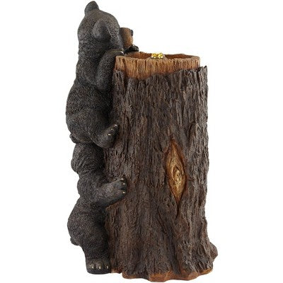  John Timberland Bears On Log Rustic Lodge Bubbler Outdoor Floor Water Fountain With LED Light 28 1/2" For Yard Garden Patio Home Deck Porch Exterior