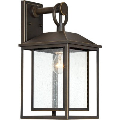  John Timberland Califa Mission Outdoor Wall Light Fixture Bronze 18" Clear Textured Glass For Post Exterior Barn Deck House Porch Yard Posts Patio