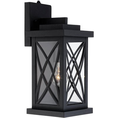  John Timberland Woodland Park Outdoor Wall Light Fixture Black Dusk To Dawn 15" Clear Glass For Post Exterior Barn Deck House Porch Yard Patio Home