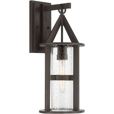  John Timberland Argentine Modern Industrial Outdoor Wall Light Fixture Bronze Metal 21" Clear Seedy Glass For Post Exterior Barn Deck House Porch Yard