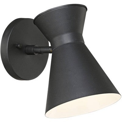  John Timberland Vance 8" High Modern Outdoor Wall Light Fixture Mount Porch House Exterior Outside LED Bulb Swivel Weatherproof Black Metal Deck