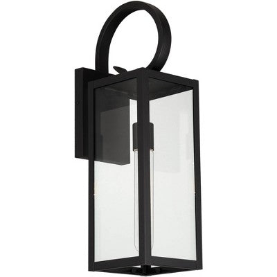  John Timberland Modern Outdoor Wall Light Fixture Deep Black 21" Clear Glass For Post Exterior Barn Deck House Porch Yard Patio