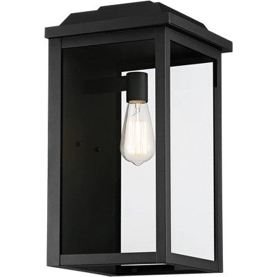  John Timberland Eastcrest Modern Outdoor Wall Light Fixture Textured Black 18 1/2" Clear Glass Panels For Post Exterior Barn Deck House Porch Yard