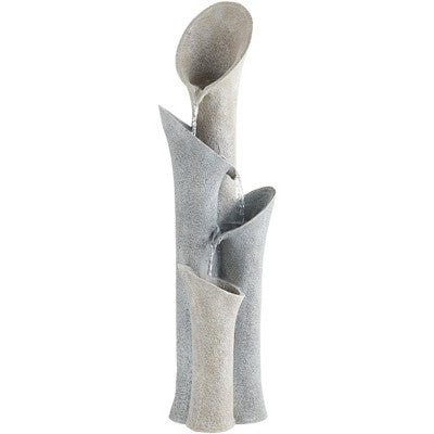  John Timberland Bell Modern Zen 4 Tier Cascading Outdoor Floor Water Fountain 34" For Yard Garden Patio Home Deck Porch House Exterior Balcony Roof