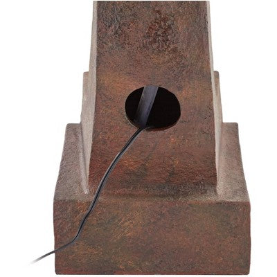  Pagoda 31" High Large Zen Japanese Indoor Outdoor Decor Rust Stone Floor Fountain With Light LED Waterfall Outside Garden Patio Yard