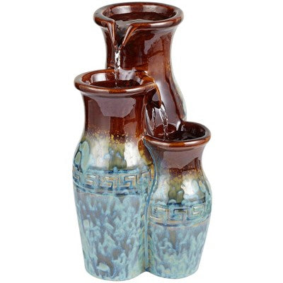  John Timberland Zen Indoor Tabletop Water Fountain 11 1/2" High Mediterranean Jar Cascading For Table Desk Office Home Bedroom