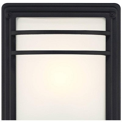  John Timberland Habitat Modern Industrial Outdoor Wall Light Fixtures Set Of 2 Black Metal 11" Frosted Glass For Post Exterior Barn Deck