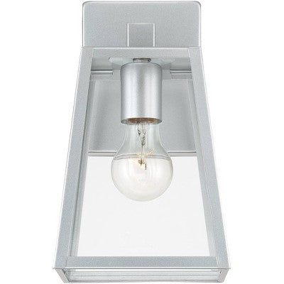  John Timberland Arrington Modern Outdoor Wall Light Fixture Silver Steel 10 3/4" Clear Glass For Post Exterior Barn Deck House Porch Yard Posts Patio