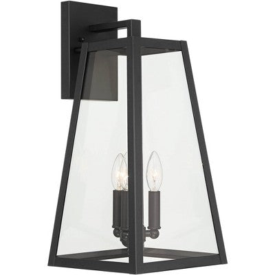  John Timberland Arrington Modern Outdoor Wall Light Fixture Mystic Black Metal 20" Clear Glass For Post Exterior Barn Deck House Porch Yard Posts Home