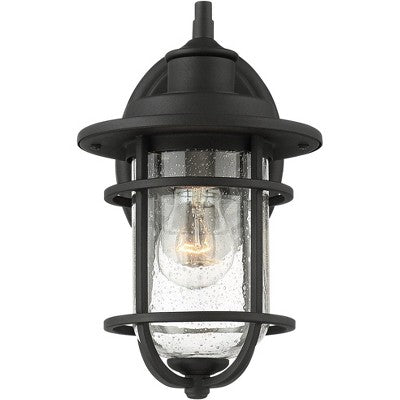  John Timberland Markham Modern Nautical Outdoor Wall Light Fixtures Set Of 2 Textured Black 10 1/2" Clear Seedy Glass For Post Exterior Barn Deck Home