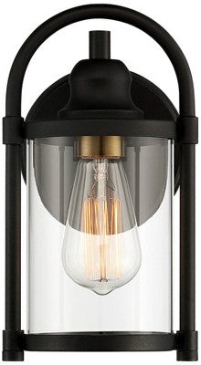  John Timberland Avani Modern Outdoor Wall Light Fixtures Set Of 2 Black Metal 10 1/4" Clear Glass For Post Exterior Barn Deck House Porch Yard Patio