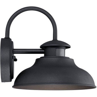  John Timberland Midland Industrial Outdoor Wall Light Fixture Black Motion Sensor Dusk To Dawn 9" For Post Exterior Barn Deck House Porch Yard Patio