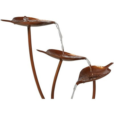  John Timberland Ashton Curved Leaves Modern Cascading Outdoor Floor Water Fountain 41" For Yard Garden Patio Home Deck Porch House Exterior Balcony