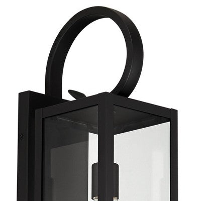  John Timberland Modern Outdoor Wall Light Fixture Deep Black 21" Clear Glass For Post Exterior Barn Deck House Porch Yard Patio