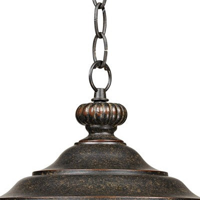  John Timberland Bellagio Rustic Outdoor Hanging Light Bronze 18" Champagne Hammered Glass Damp Rated For Post Exterior Barn Deck House Porch Patio