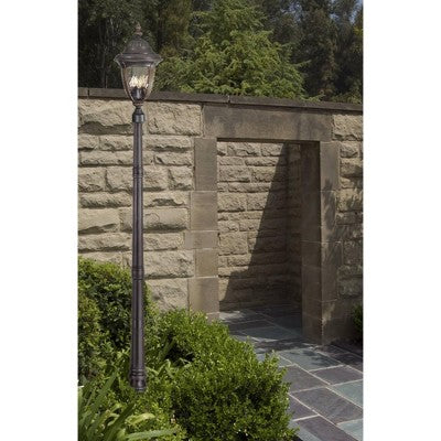  John Timberland Bellagio Rustic Farmhouse Outdoor Post Light Fixture Veranda Bronze 24 1/2" Champagne Hammered Glass For Exterior Barn Deck House Home