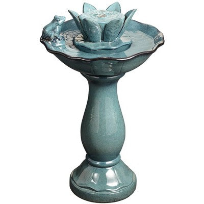  John Timberland Pleasant Pond Modern Bubbler Lotus Flower Outdoor Floor Water Fountain 25 1/4" For Yard Garden Patio Deck Porch House Exterior