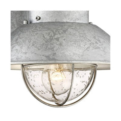  John Timberland Oberlin Rustic Industrial Farmhouse Outdoor Barn Light Fixture Galvanized Dusk To Dawn Motion Sensor 9" Clear Seedy Glass For Exterior
