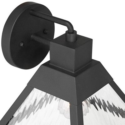  John Timberland Delia 9 1/4" High Modern Outdoor Wall Light Fixture Mount Porch House Weatherproof Textured Black Finish Metal Clear Glass Shade