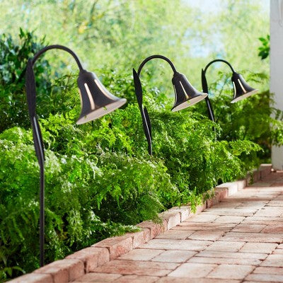  John Timberland Tulip 27" High Dark Rust LED Landscape Lights Set Of 2