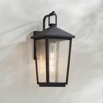  John Timberland Misty 16 1/4" High Sand Black Outdoor Wall Light
