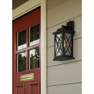  John Timberland Woodland Park Outdoor Wall Light Fixture Black Dusk To Dawn 15" Clear Glass For Post Exterior Barn Deck House Porch Yard Patio Home