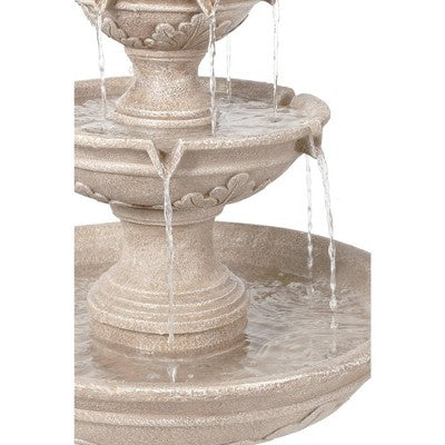  John Timberland Stafford Rustic 3 Tier Cascading Bubbler Outdoor Floor Water Fountain 48" For Yard Garden Patio Home Deck Porch House Exterior Balcony