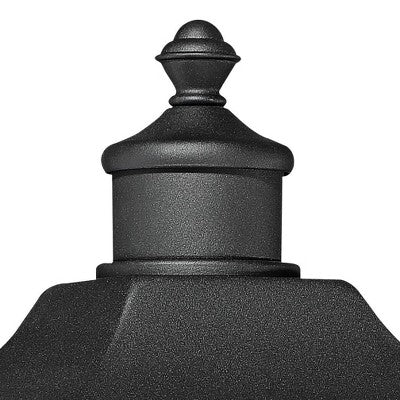  John Timberland Moray Bay 17" High Mission Outdoor Post Light Fixture Pole Porch House With Pier Mount Adapter 3-Light Black Metal Seeded Glass Shade