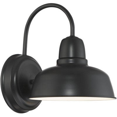  John Timberland Urban Barn Rustic Industrial Farmhouse Outdoor Wall Light Fixtures Set Of 2 Black Gooseneck Arm 11 1/4" For Post Exterior Barn Deck